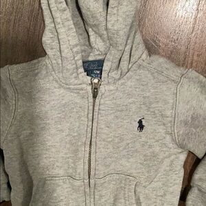 Polo by Ralph Lauren Light Gray Kids Zip-Up Hoodie